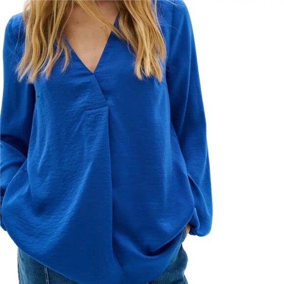InWear – Rinda V-Neck Blouse – Blue - US8 /UK10 /EU36 - Picture 1 of 9